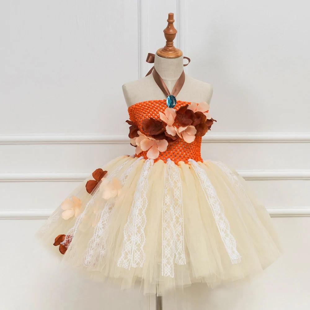 Robes de princesse Moanna pour filles, Costumes de vacances de noël, Tutus d'halloween pour enfants,