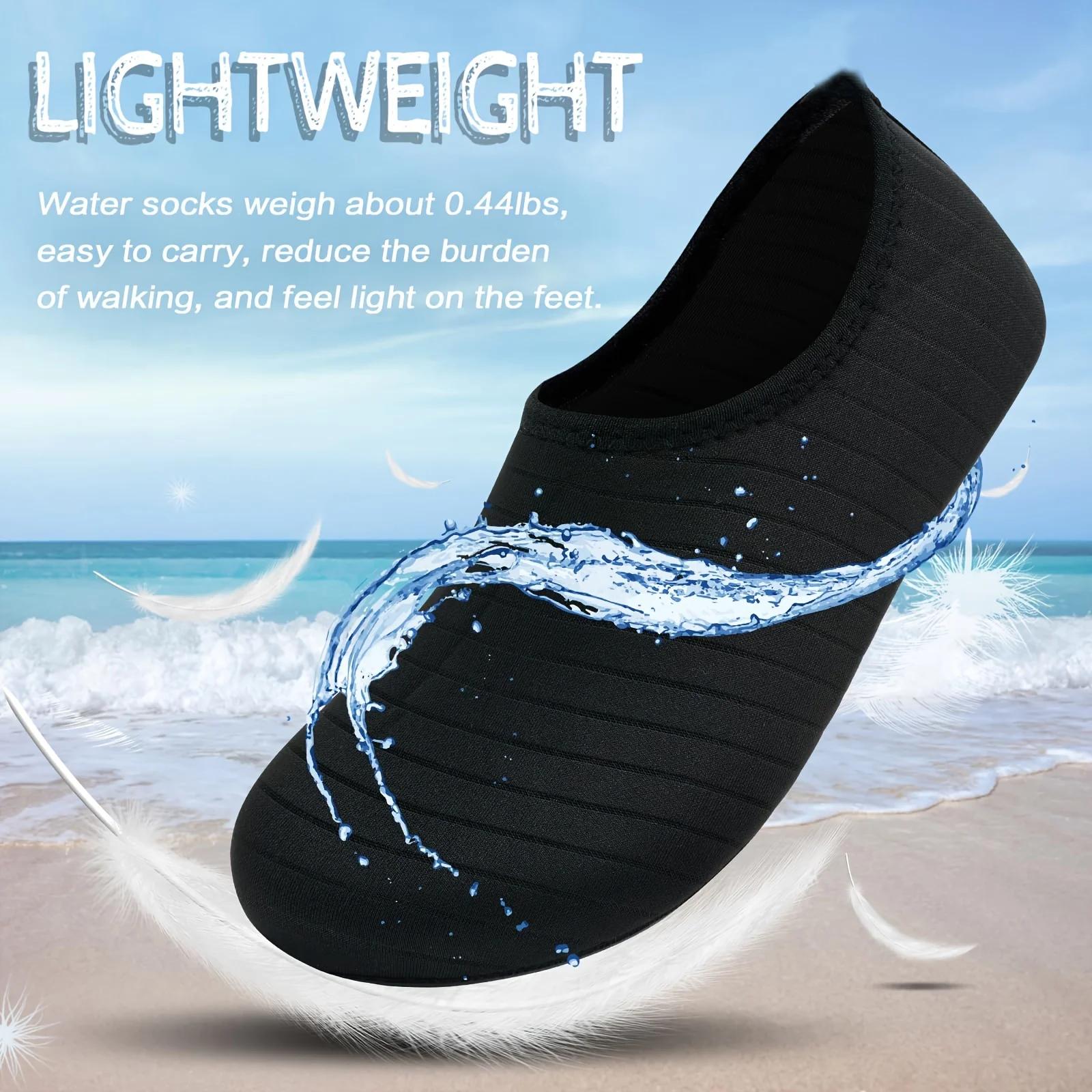 1 paire de chaussures d'eau pour femmes, chaussettes pieds nus, antidérapantes, à séchage rapide, po