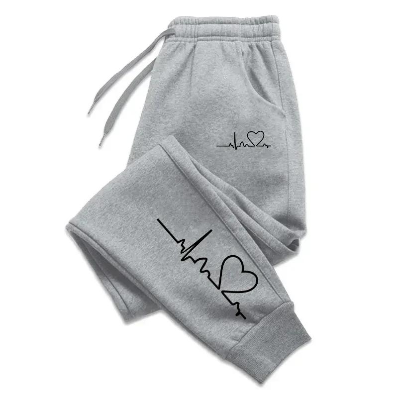 Pantalon de survêtement imprimé cœur pour femmes, pantalon de Fitness décontracté de haute qualité, 