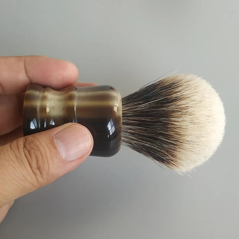 Dscosmetic Brosse à raser en poils de blaireau manchourien à deux bandes de 22 mm avec manche en rés