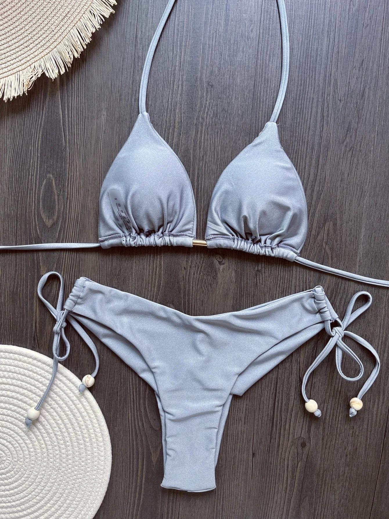 2025 nouveau Triangle Sexy maillot de bain pour femmes Bikinis brésiliens licou maillots de bain Pus