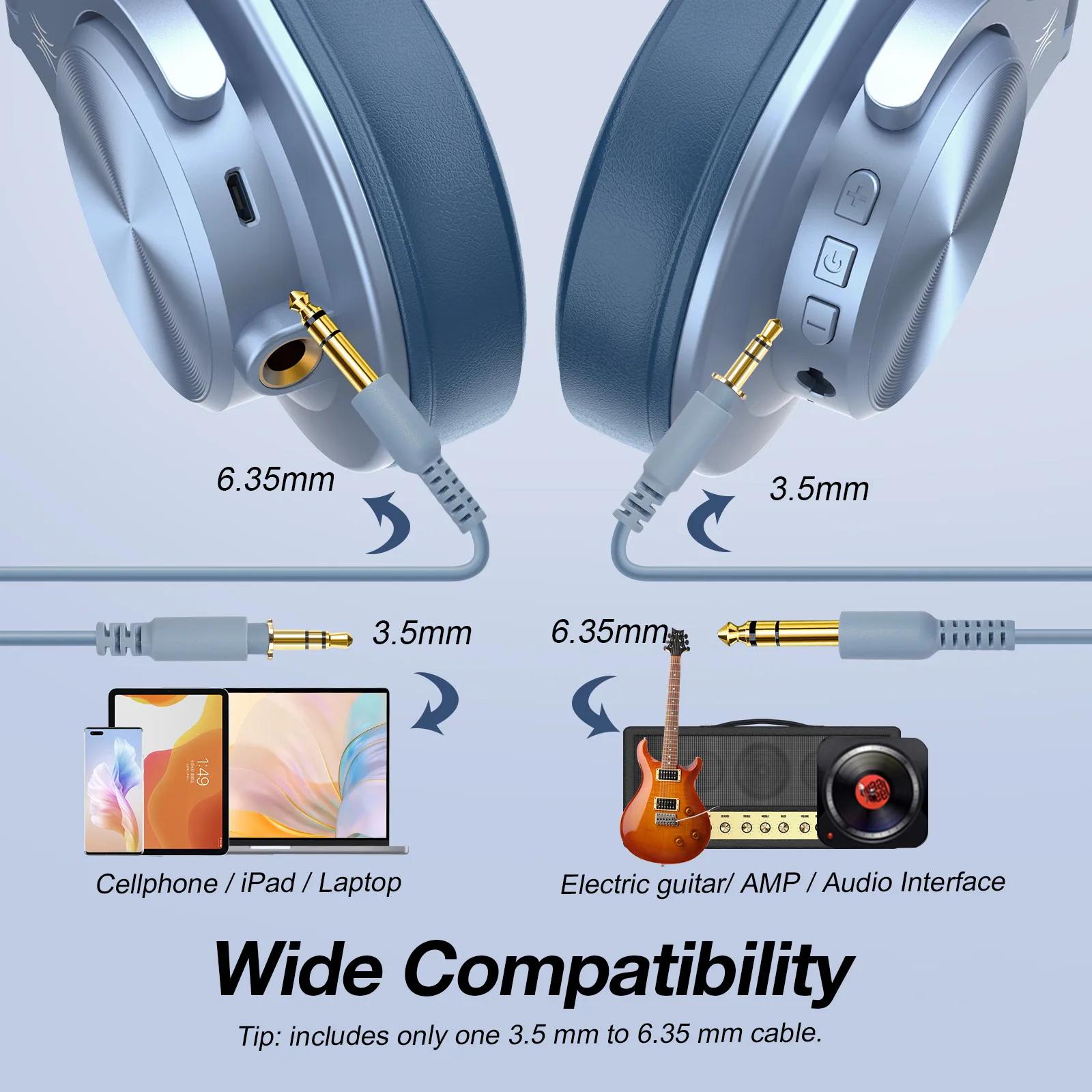 Oneodio A70 casque sans fil Bluetooth 5.2 72 heures sur l'oreille Audio haute résolution 3.5mm/6.35m