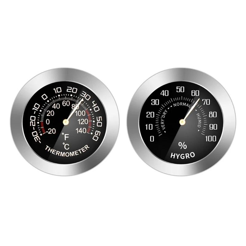 Mini thermomètre/hygromètre analogique en métal mécanique pour voiture, détecteur de température/hum