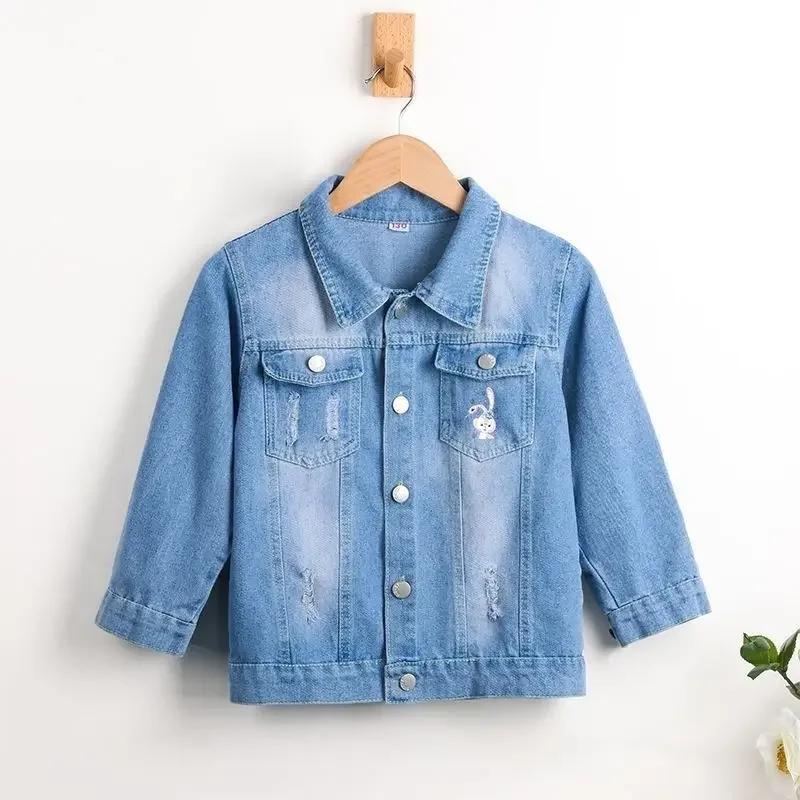 Veste en jean Minnie Mouse pour petites filles, manteau de printemps et d'automne, vêtements d'extér
