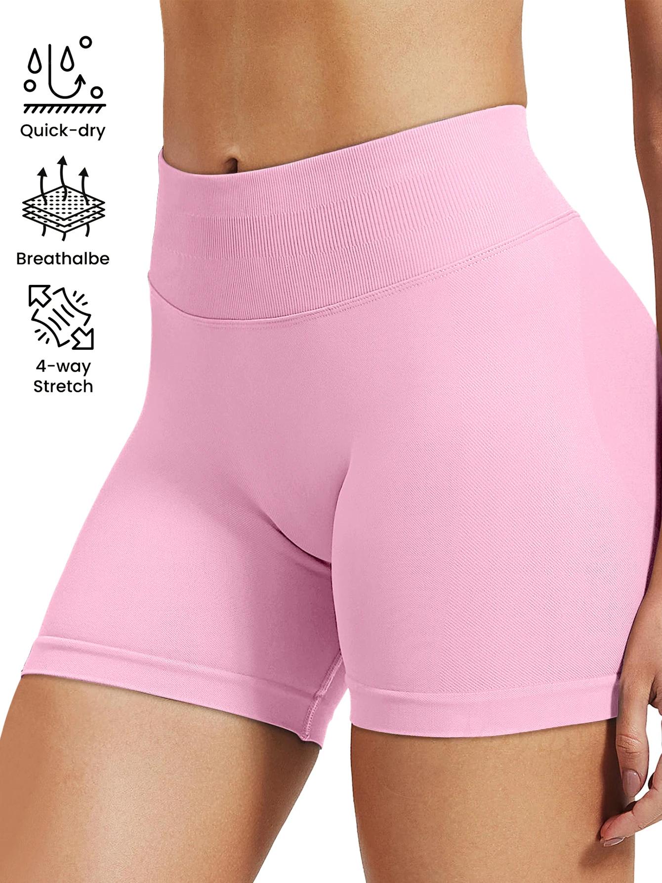 Short de yoga fitness haute élasticité pour le levage des hanches avec des hanches pêche et aucune l