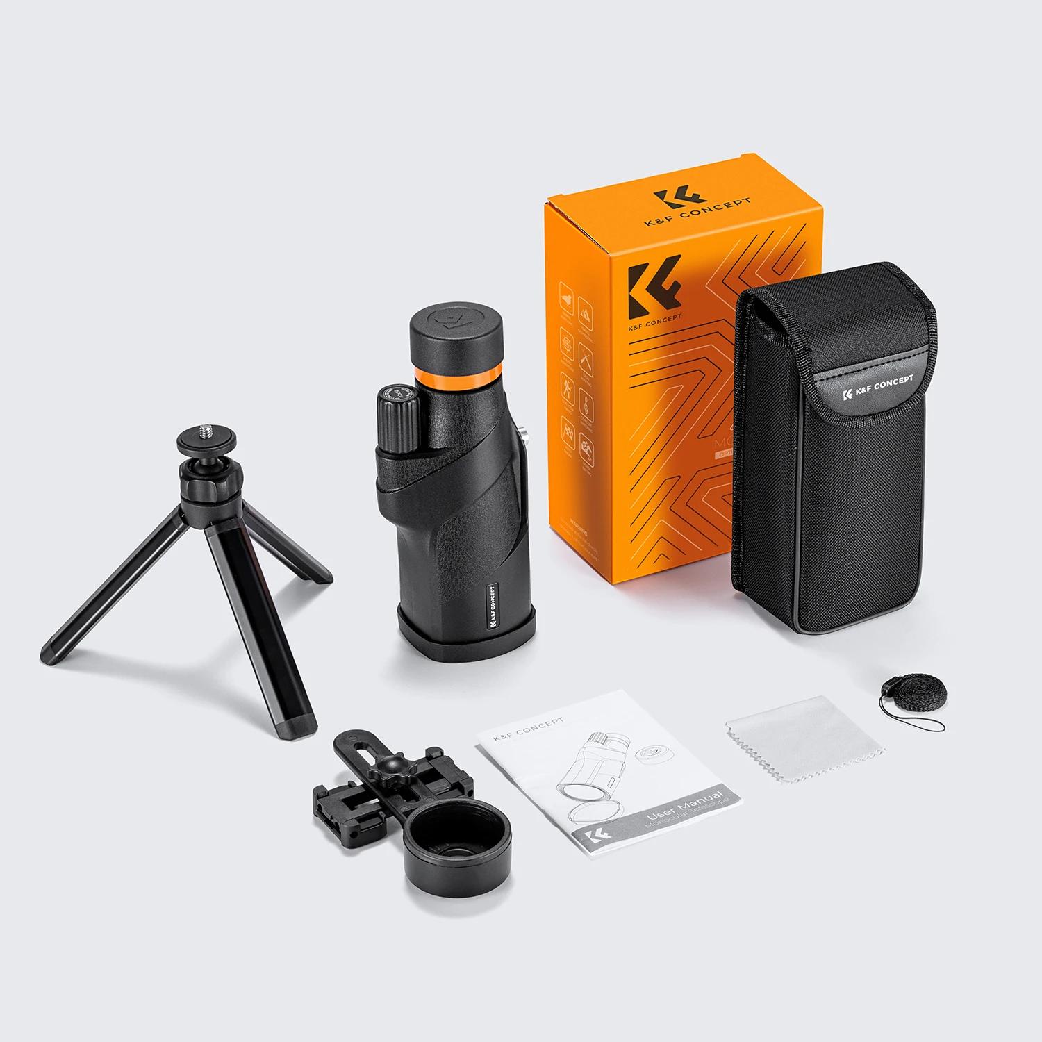 Télescope monoculaire K&F 12X50 étanche IP66 HD BAK4 pour observation oiseaux chasse voyage