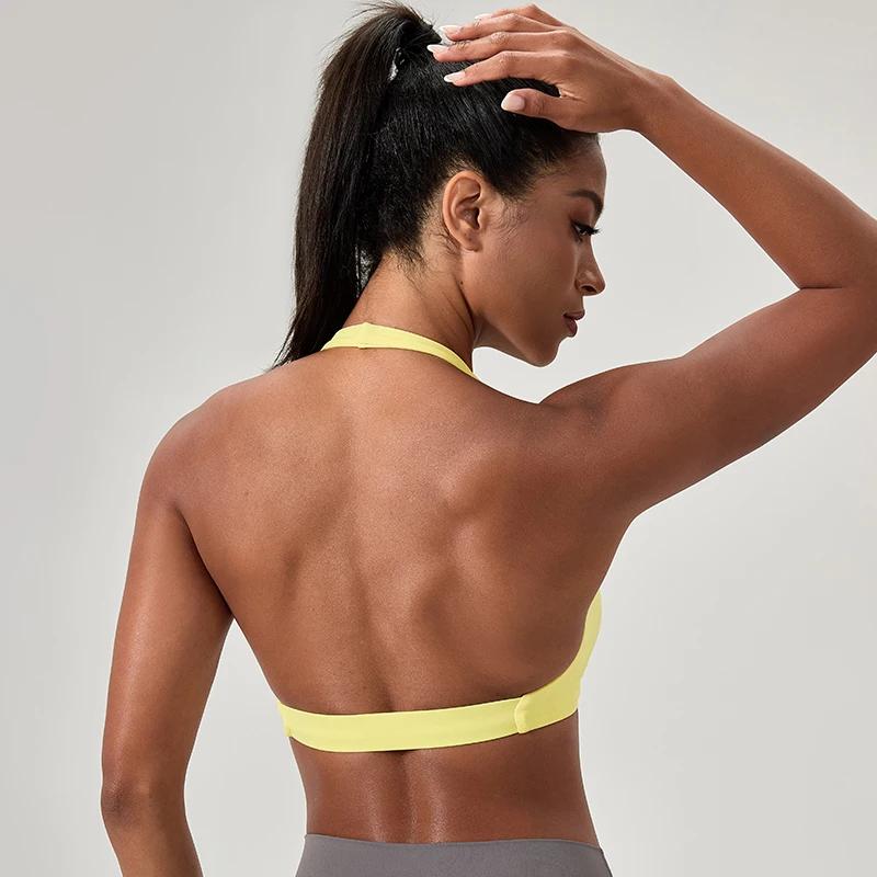 Soutien-gorge de sport yoga femme licou élégant - Soutien optimal course fitness et gymnastique sexy