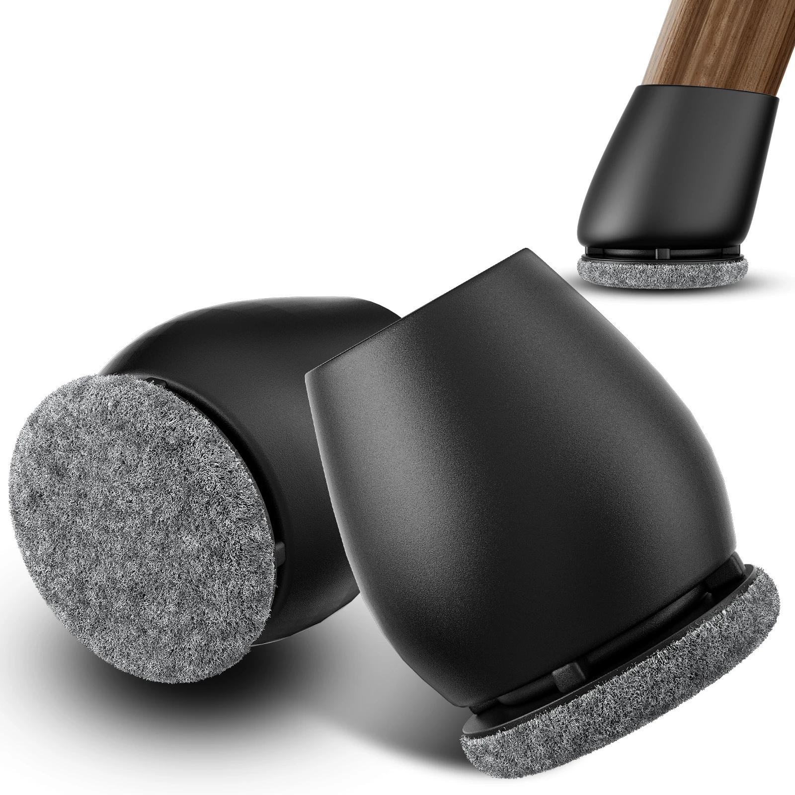 Protecteurs de pieds de chaise, 8 pièces, couvre-pieds diagonale gris avec coussinets en feutre épai