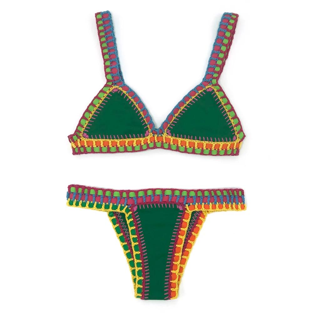Maillot de bain rouge élastique, sexy, mignon, vert, trempé, rose, fait main, bleu marine, crochet, 