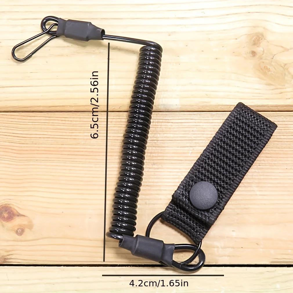DulAnti-Lost Elastic Lanyard, Anti-vol, Anti-cut, Military, Spring Seat Belt, Gun Rope, Key Ring, Fl