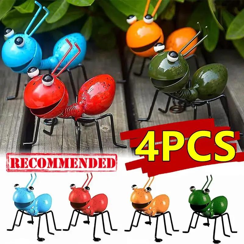 Nouveau 4-1PC fourmi décor extérieur jardin mignon insecte métal fourmi salon mur Art Sculptures ten