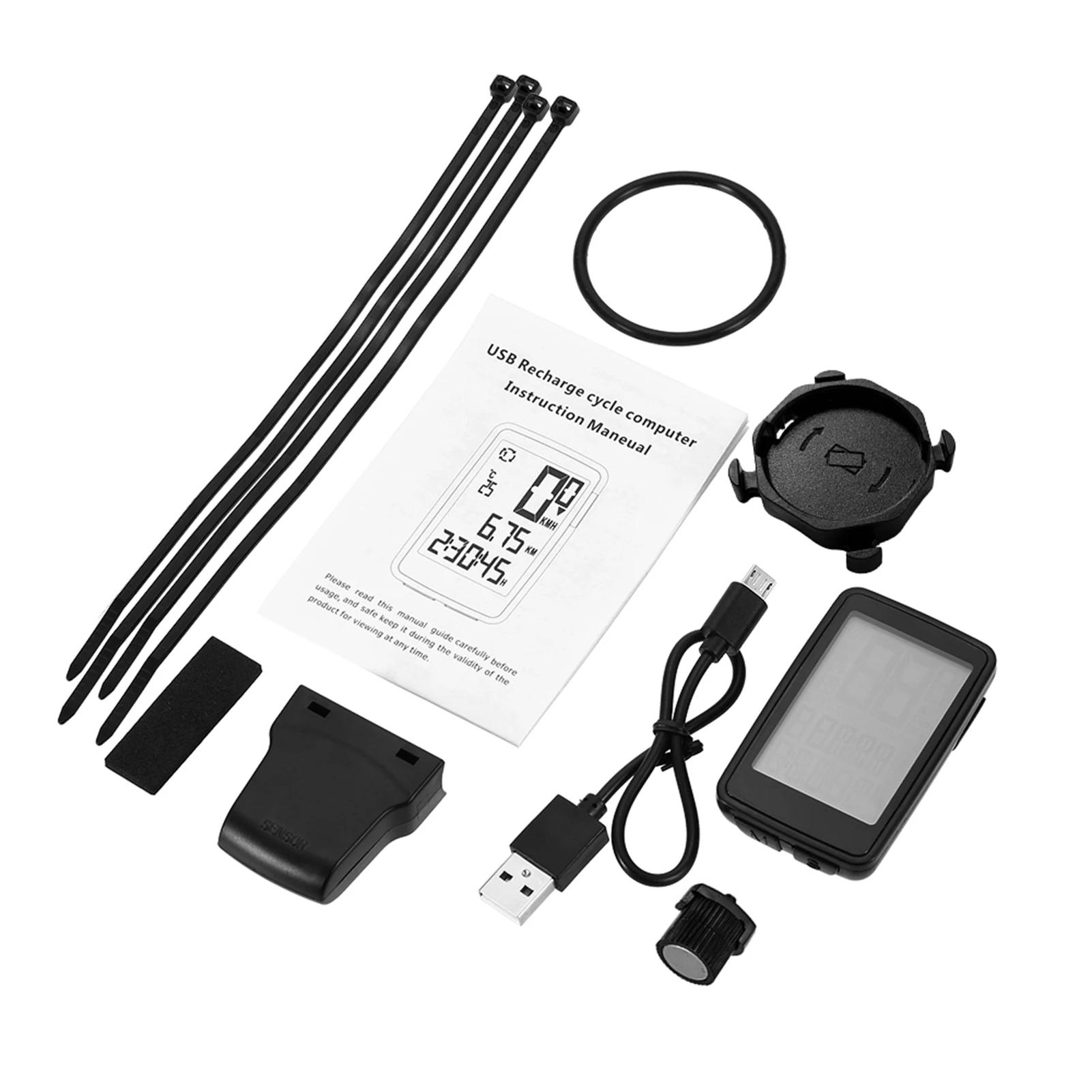 Ordinateur de vélo sans fil, Rechargeable par USB, avec compteur de vitesse, odomètre, compteur de v