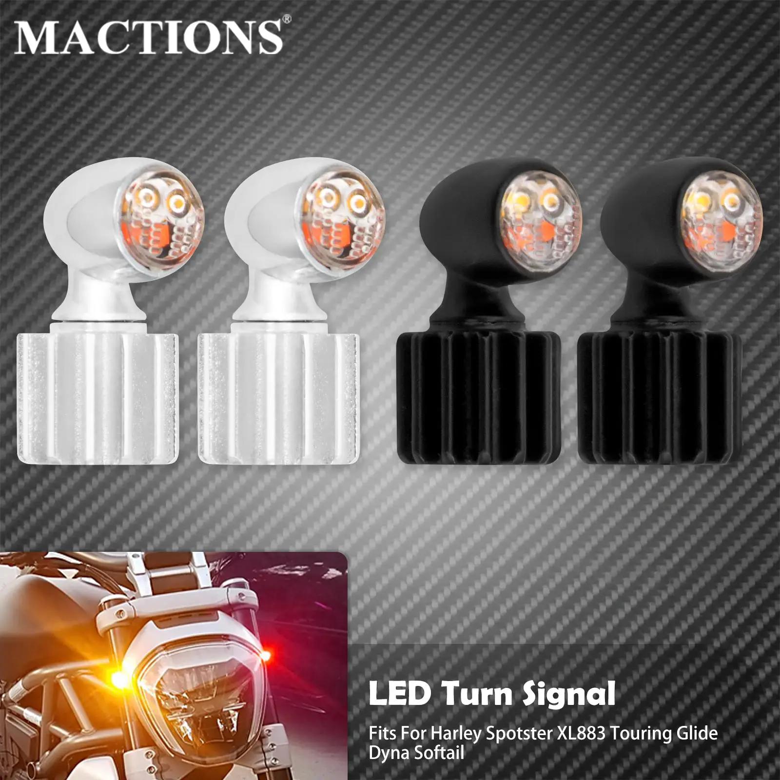 Clignotant de moto LED Mini feu stop avant arrière lampe de course noir/Chrome universel pour Harley