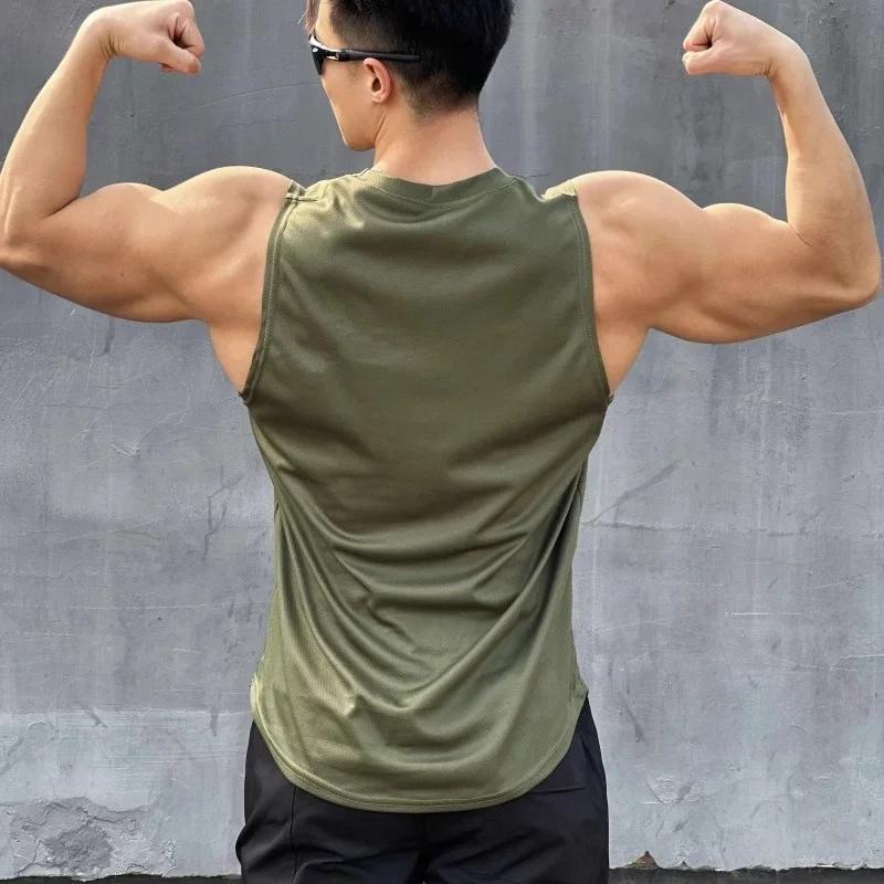 Été gilet sans manches sport de plein air débardeur course fitness maillot de corps séchage rapide c