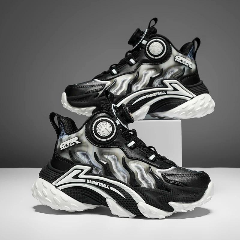 Baskets pour enfants mode nouveau léger antidérapant formation garçons chaussures de basket-ball éco
