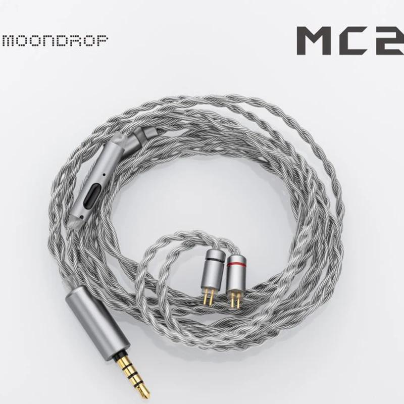Câble de mise à niveau du microphone MOONDROP MC2, 3.5mm 0.78mm, 2 broches, plaqué cuivre et argent
