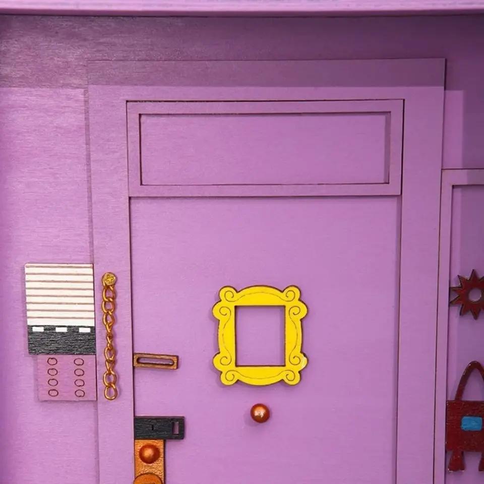 Porte violet amis porte-clés boîte en bois clé suspendue cintre en bois support de rangement organis
