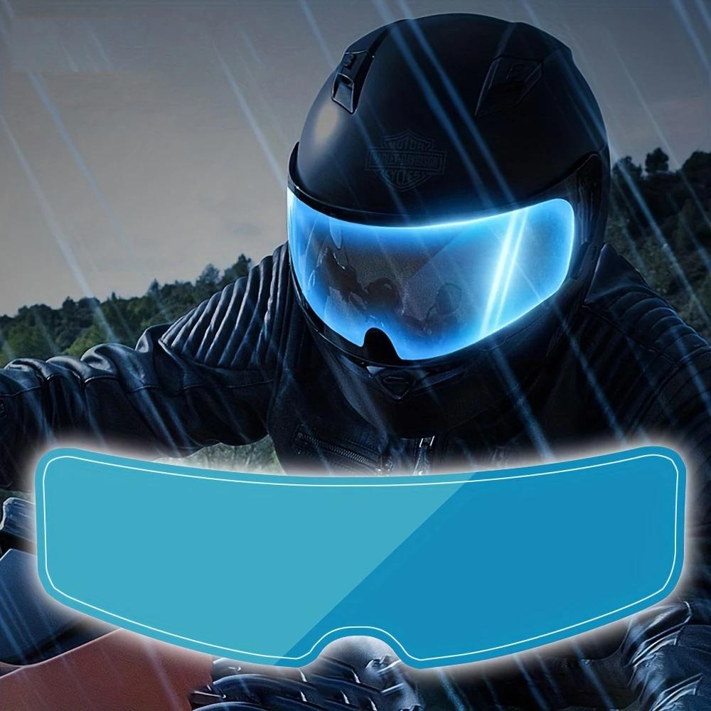 Film autocollant universel pour casque de moto, Transparent, imperméable et Anti-buée, pour la sécur
