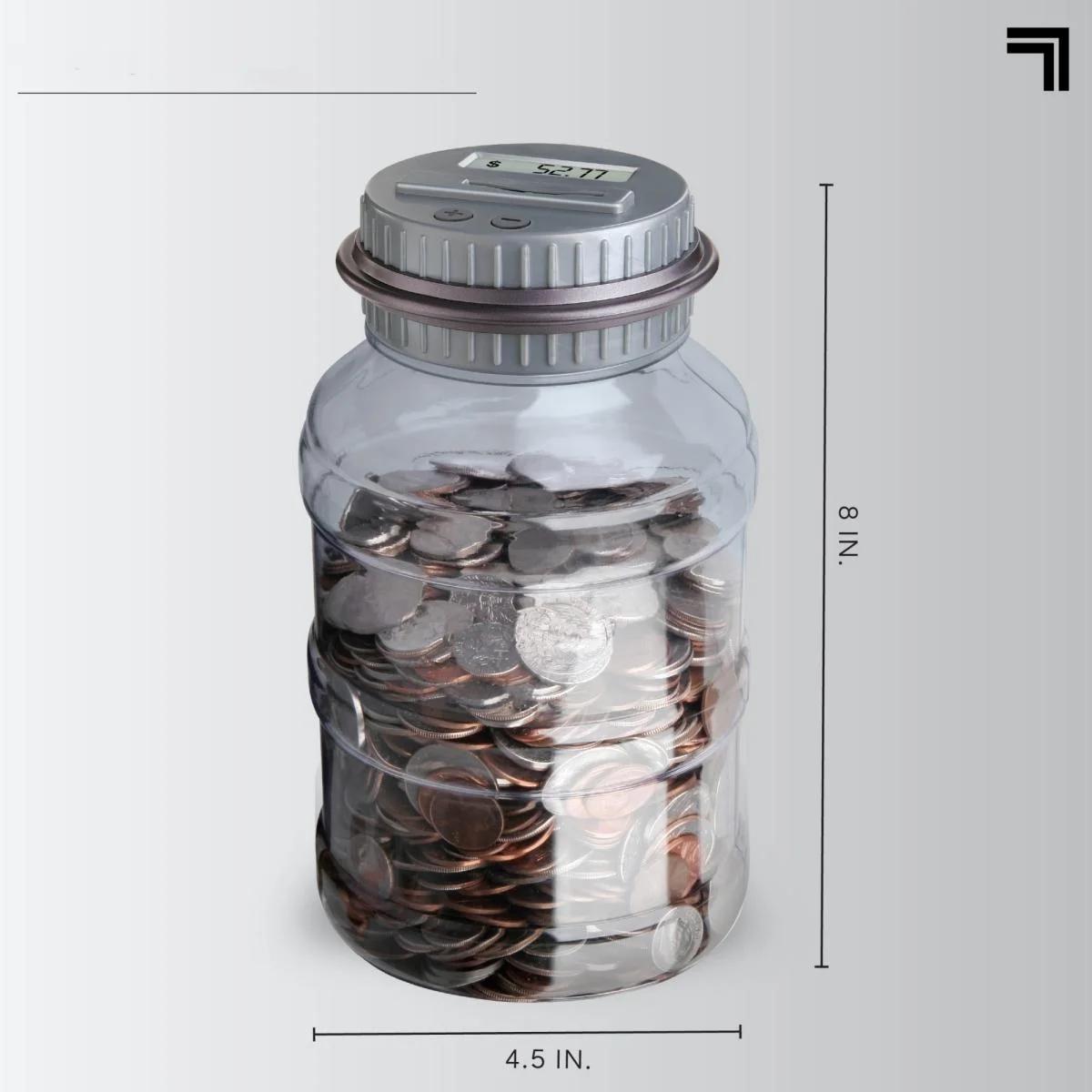 Tirelire intelligente à piles avec écran LCD, figurines de pièces de monnaie numériques, maintien de