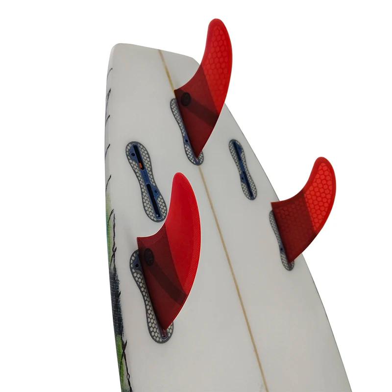 Ailerons de planche de surf M Tri Fins UPSURF FCS 2, taille G5, lot de 3, en fibre de verre nid d'ab
