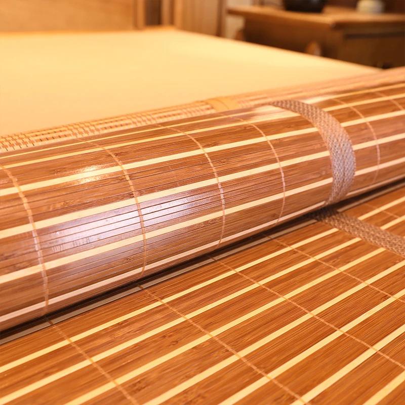 Matelas de couchage en bambou et soie glacée pour étudiant, pliable, double face, pour dormir nu, po