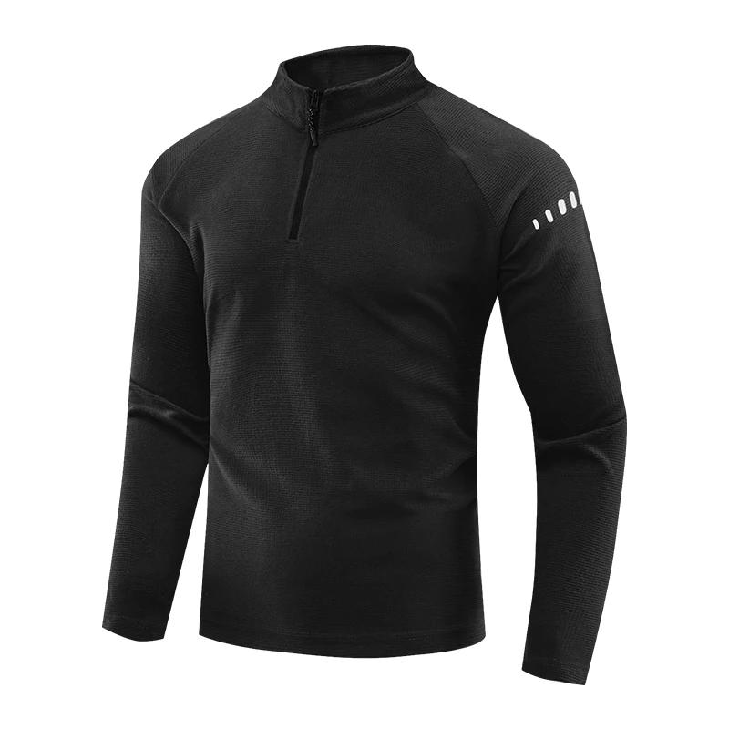 T-shirt réfléchissant manches longues homme sport - Manteau noir respirant gym jogging fitness