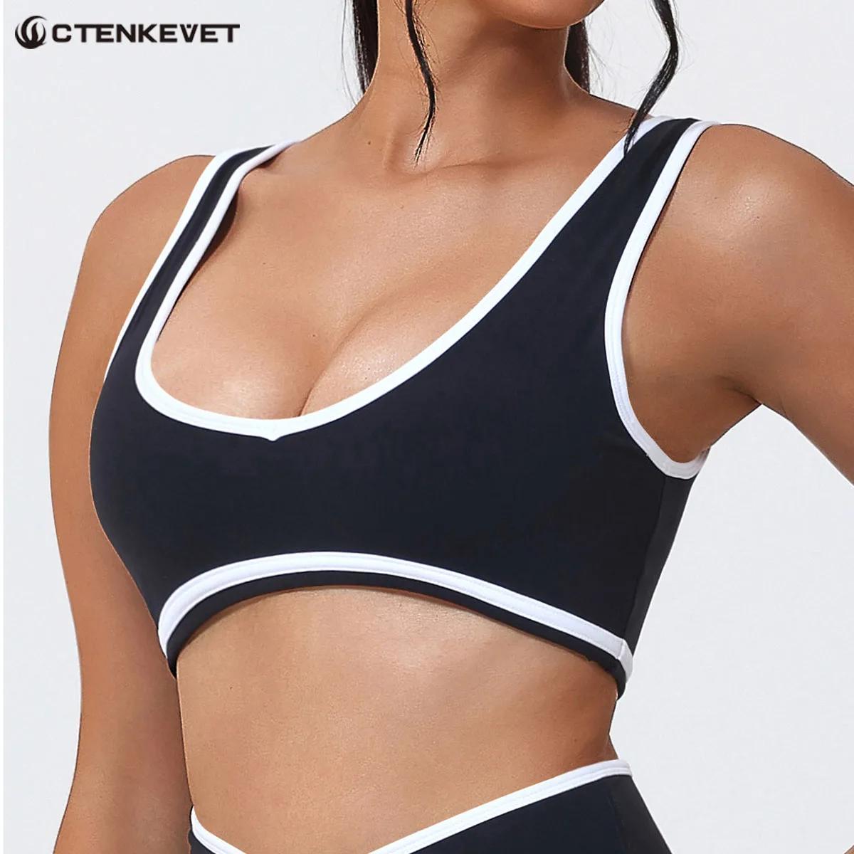 Nouveau soutien-gorge de yoga pour femme à col en V, brassière de sport antichoc pour la course à pi
