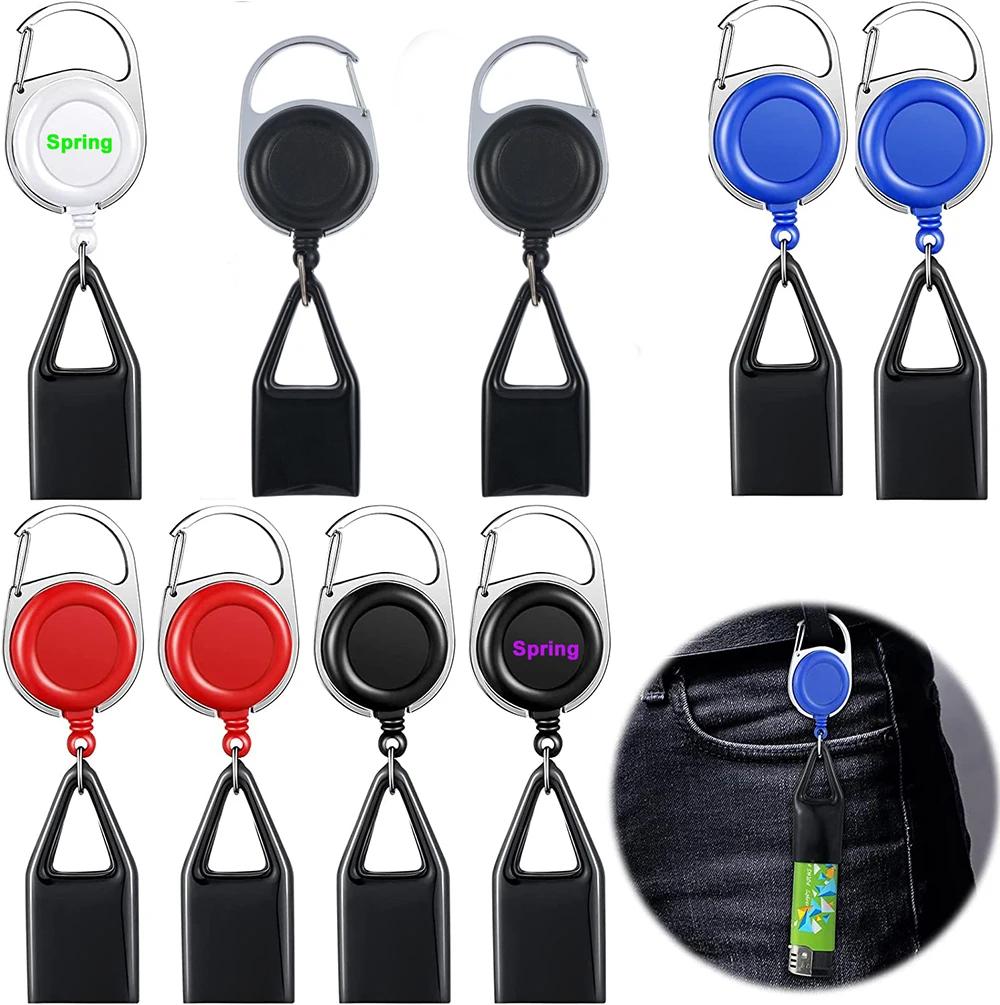 Porte-clés rétractable en Silicone, briquet, manchon de protection, laisse, Clip de rangement sûr, a
