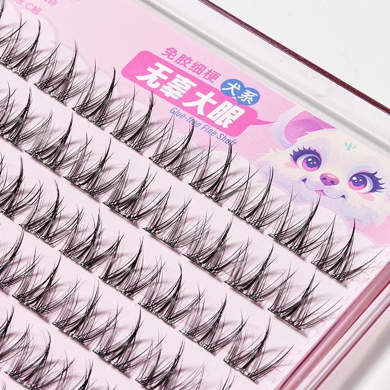 Yélix ﻿   Faux-cils auto-adhésifs en grappe, Extension de cils pour les yeux de chat, sans colle, ré