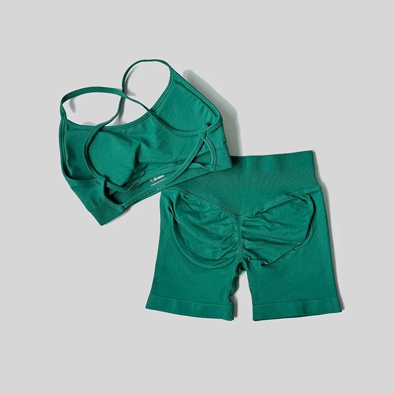 Combinaison de levage de hanche pêche, soutien-gorge de sport croisé dans le dos, antichoc, short à 