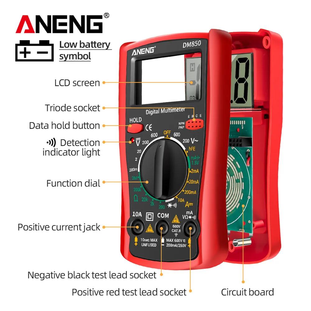 ANENG DM850 multimètre numérique professionnel automatique 1999 points testeur de tension AC/DC auto