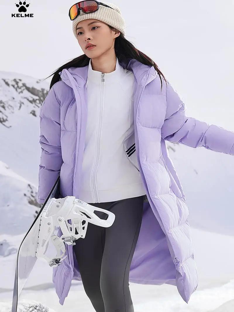 Kelme veste longue en coton à capuche pour les sports d'entraînement de Football pour femmes, veste 