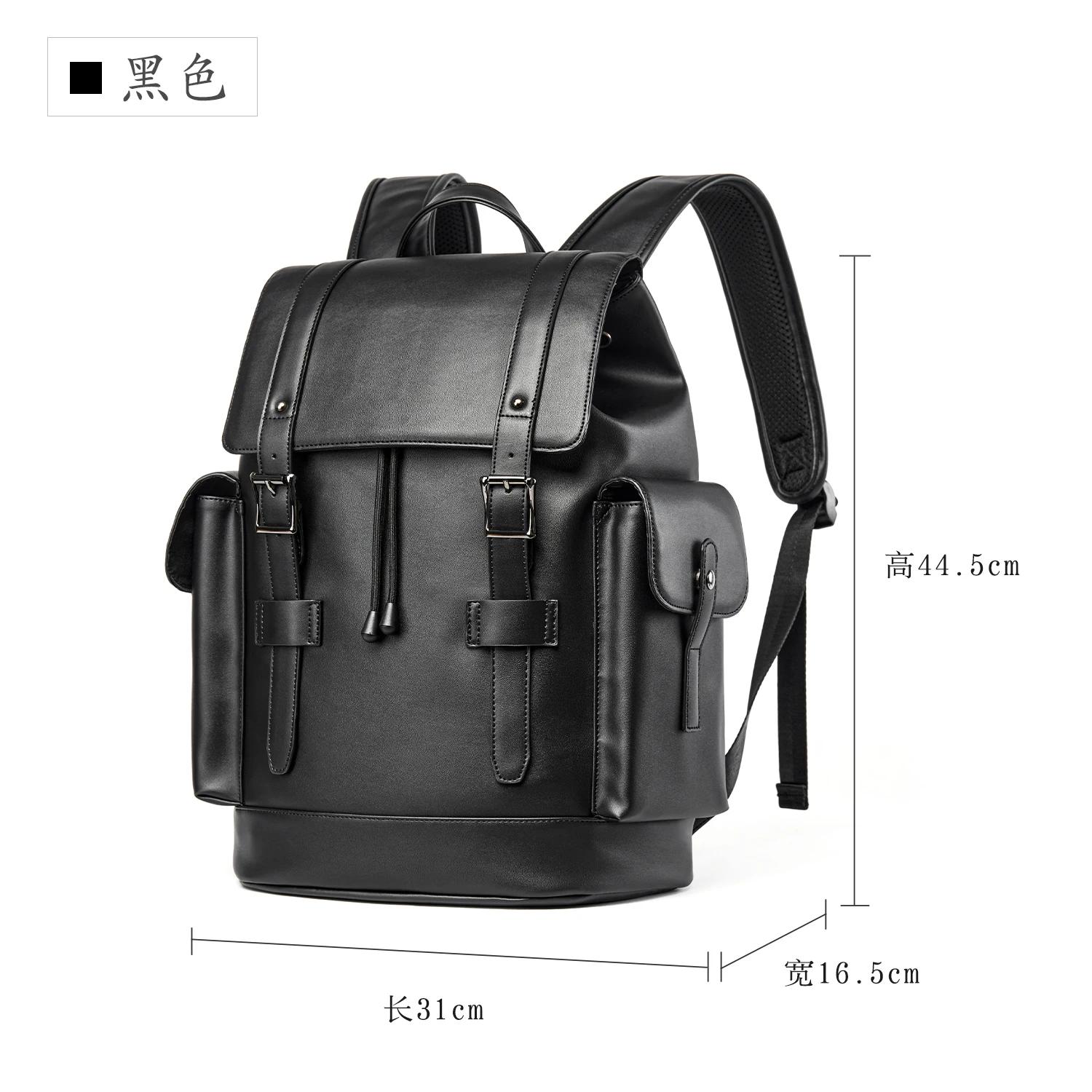 MOYYI – sac à dos en cuir PVC pour hommes, grande capacité, étanche, Durable, pour ordinateur portab