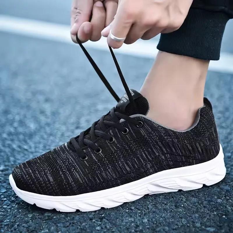 Chaussures sport homme maille respirante lacets baskets course jogging tennis marche taille 39-46