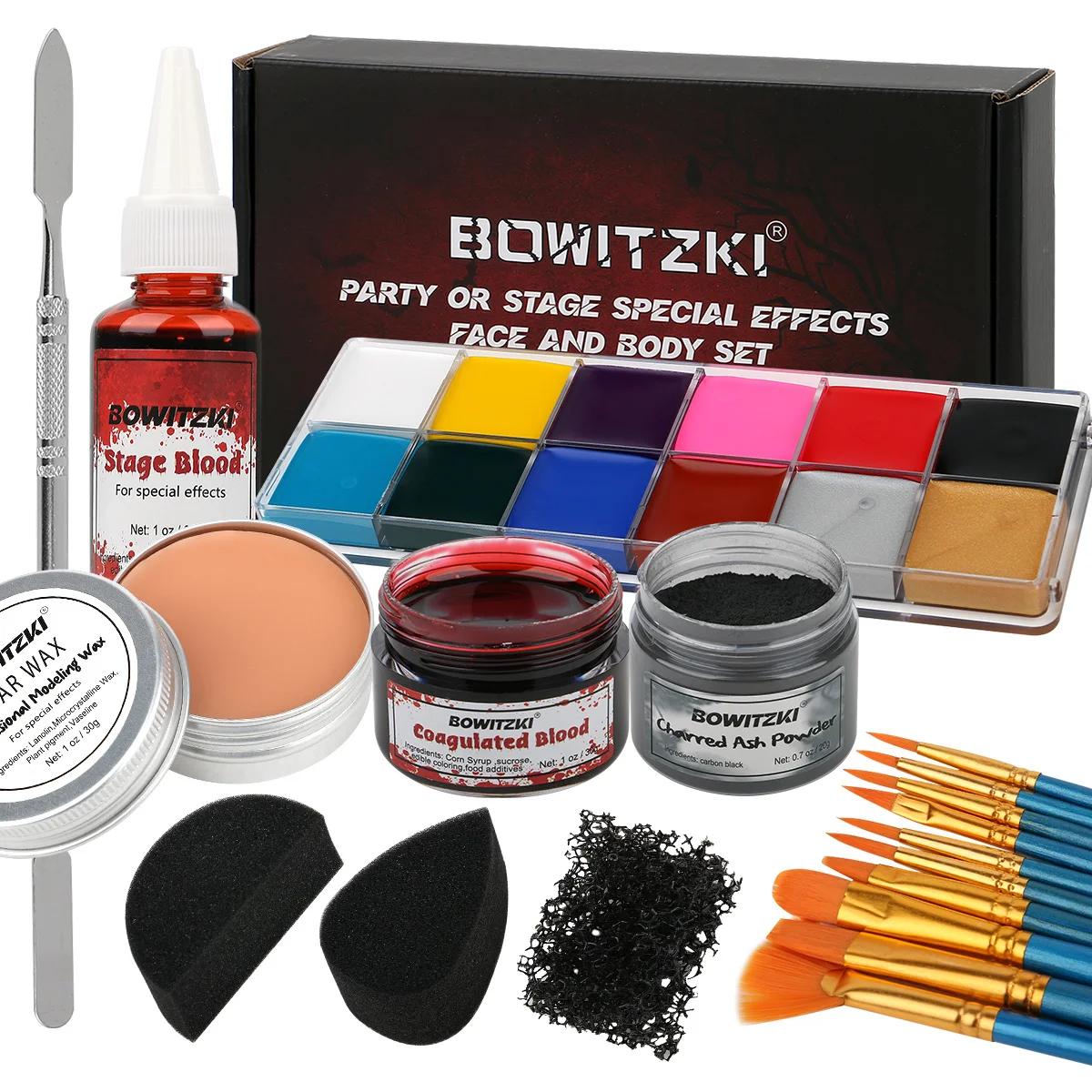 Bowitzki SFX – peinture pour le visage et le corps, effets spéciaux de maquillage d'halloween, fauss