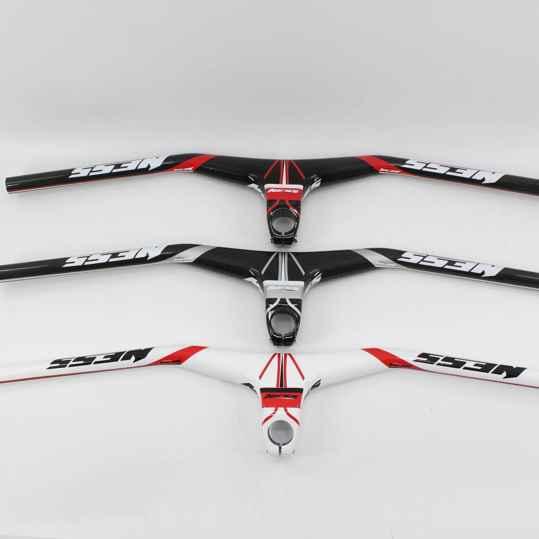 Le plus récent guidon de vélo en fibre de carbone NESS VTT 3K et tige guidon VTT en carbone intégré-