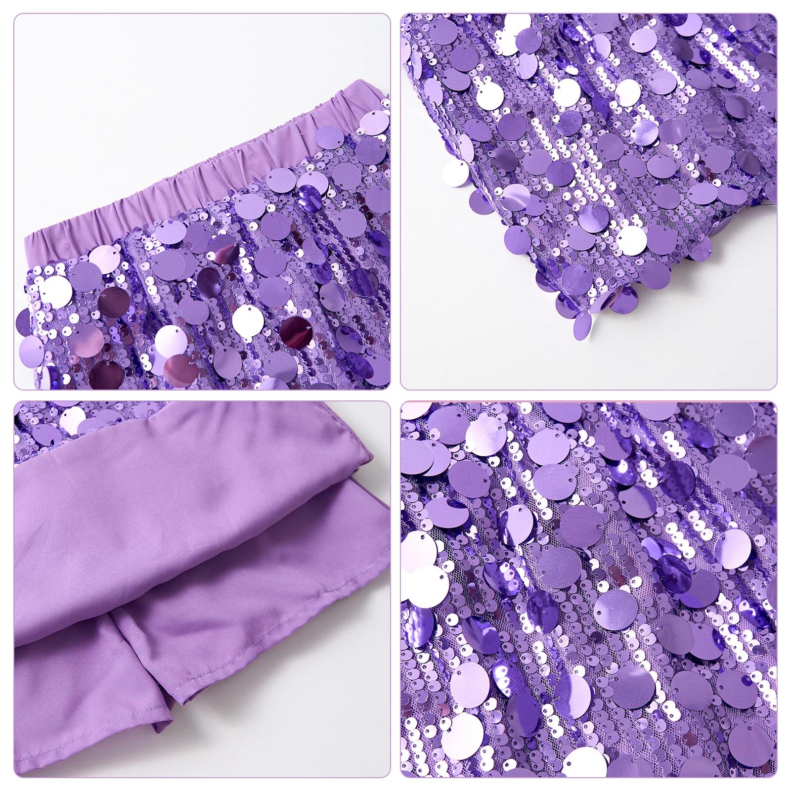 LOLParquet-Mini jupe à paillettes pour filles, jupe crayon à paillettes pour tout-petits, taille éla