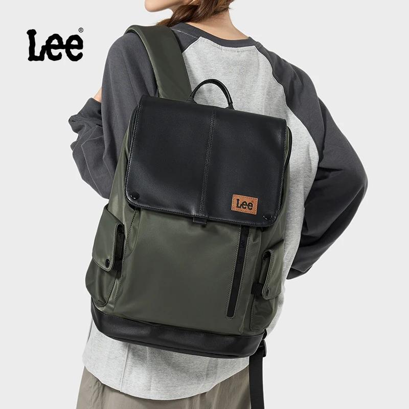 LEE nouveau Style coréen sac à dos en cuir à rabat femmes hommes grande capacité affaires banlieue v