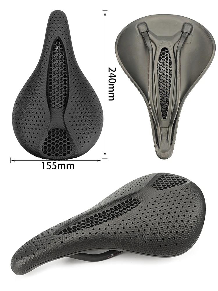 BALUGOE-Selle de vélo en carbone imprimée en 3D, siège de VTT confortable, coussin en accent d'abeil