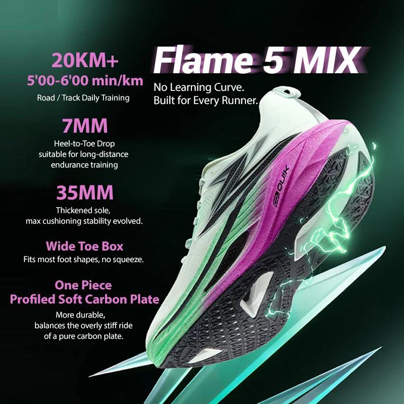 361 ° Chaussures de course Flame 5.0 MIX pour hommes, plaque en carbone, course de marathon, rebon