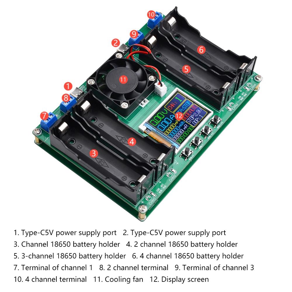 Testeur de capacité de batterie avec écran LCD 2Ch 4CH MAh MWh, détecteur numérique de puissance de 
