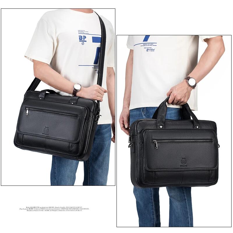 Porte-documents de luxe vintage en cuir véritable pour homme, coque rigide, 16 pouces, sac d'ordinat