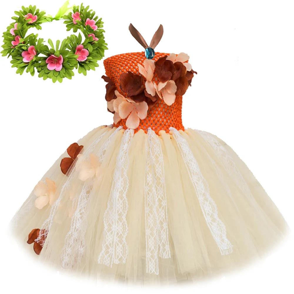 Robes de princesse Moanna pour filles, Costumes de vacances de noël, Tutus d'halloween pour enfants,