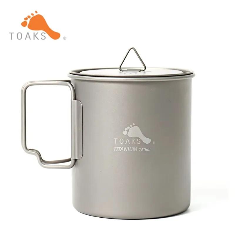 TOAKS Titanium Pot POT-750, tasse d'extérieur ultralégère avec couvercle et poignée pliable, ustensi