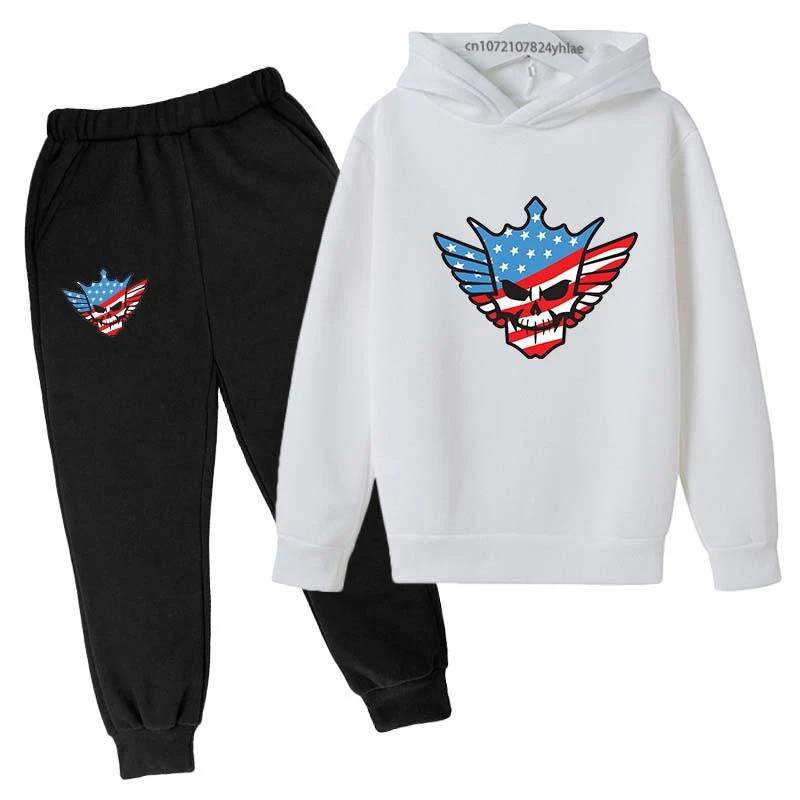 Enfants automne printemps mode Cody WWE 2 pièces pull à capuche + pantalon survêtements 2-13 ans gar
