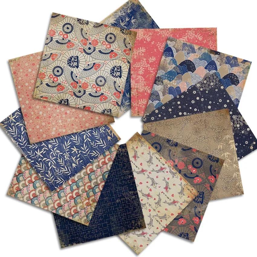 Tampons de papier artisanaux Vintage de Style japonais, 24 feuilles, matrices de découpe, fond artis