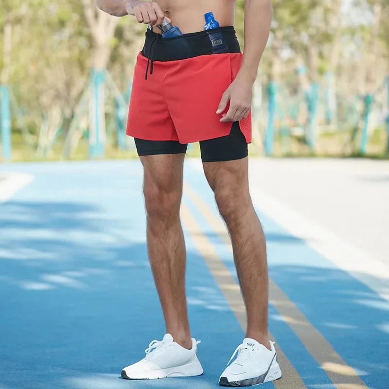 Short marathon homme double pont séchage rapide - Short fitness course basketball poche entraînement