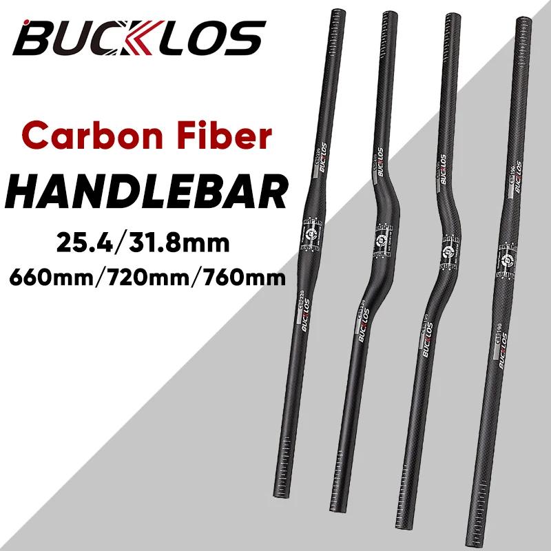 Guidon VTT carbone BUCKLOS 31.8mm 25.4mm ultraléger 660/720/760mm riser barre pièces