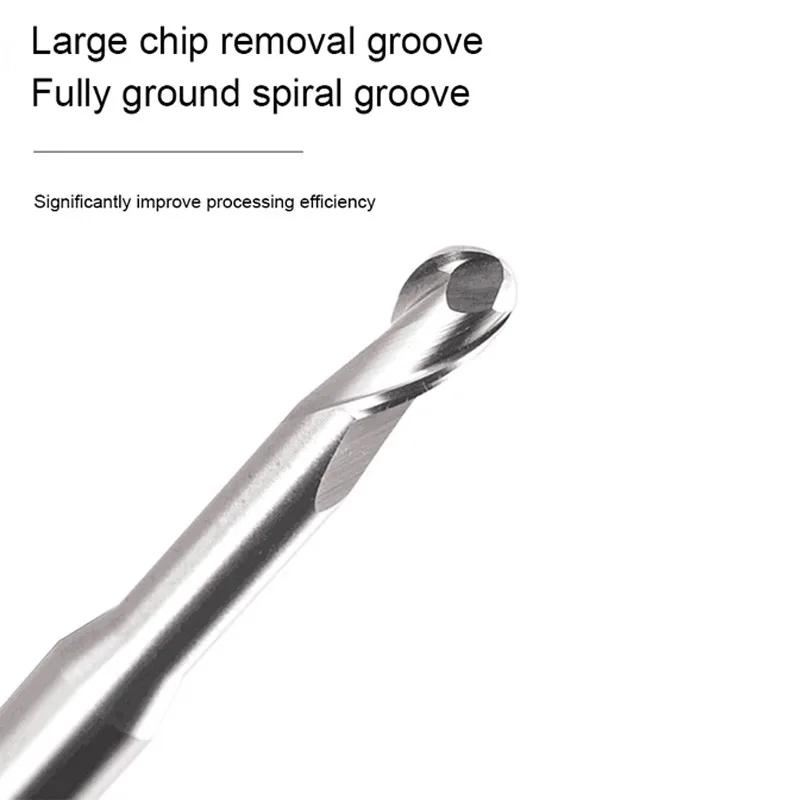 SZAZAM-Fraise en Carbure de Tungstène HRC55/60, Boule à 2 Cannelures pour Aluminium CNC, Traitement 