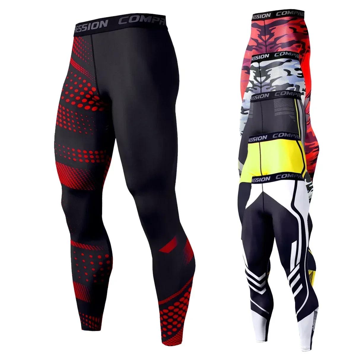 Leggings de Compression collants pour hommes course Sport homme vêtements de Sport entraînement cycl